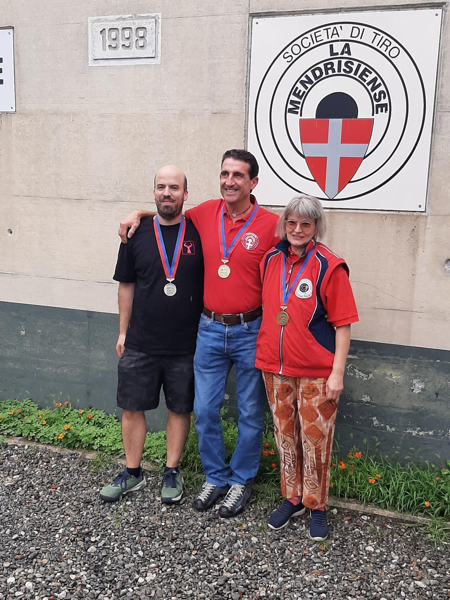 Podio PL 50m (da sin.) Cuccu (2.), Deberti e Cattaneo (3.)